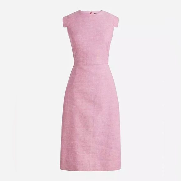 JCREW RESUME DRESS IN STRETCH LINEN Pink Raspberry 2 NWT ๐ - Picture 6 of 6